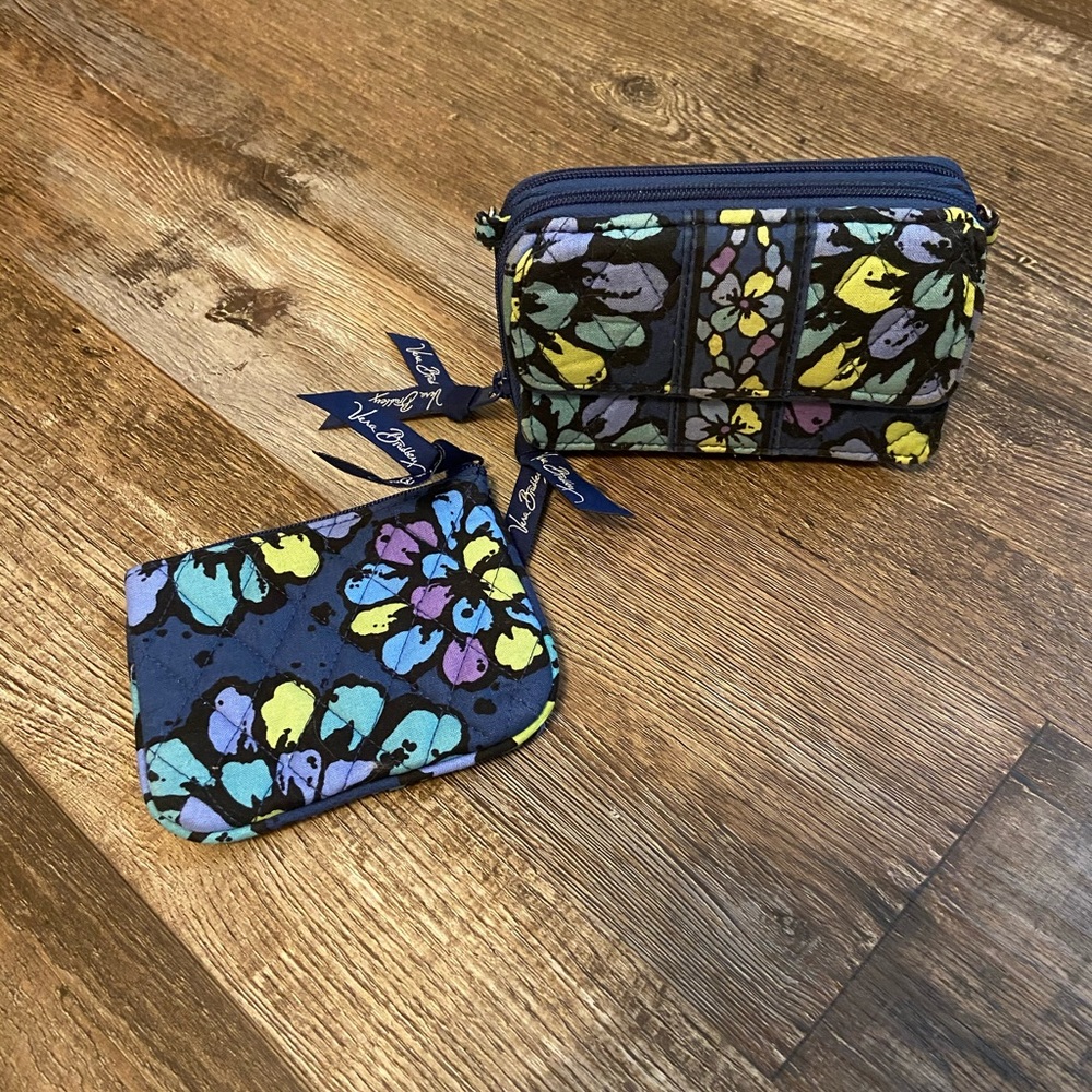Vera Bradley Wristlet & Coin Pouch - “Indigo Pop”